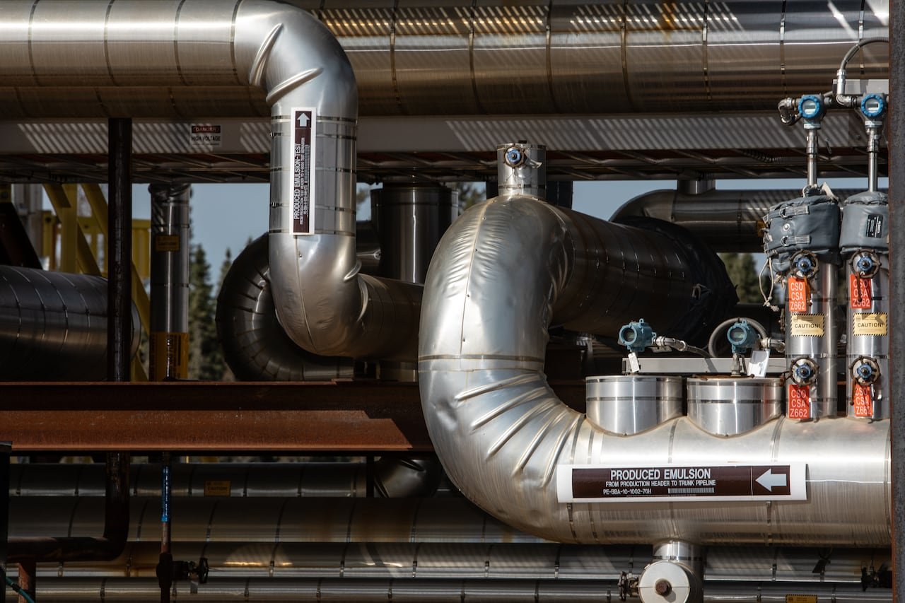 The Cenovus Christina Lake oilsands facility steam-assisted gravity drainage pad southeast of Fort McMurray, Alta., is shown on Wednesday, April 24, 2024.